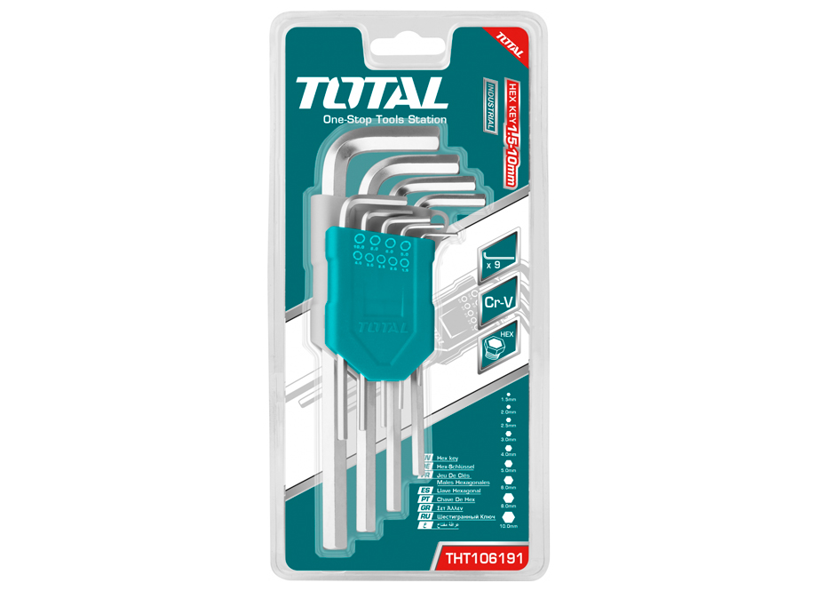 JUEGO LLAVES TOTAL ALLEN HEXAGONALES CR-V - 9 PCS