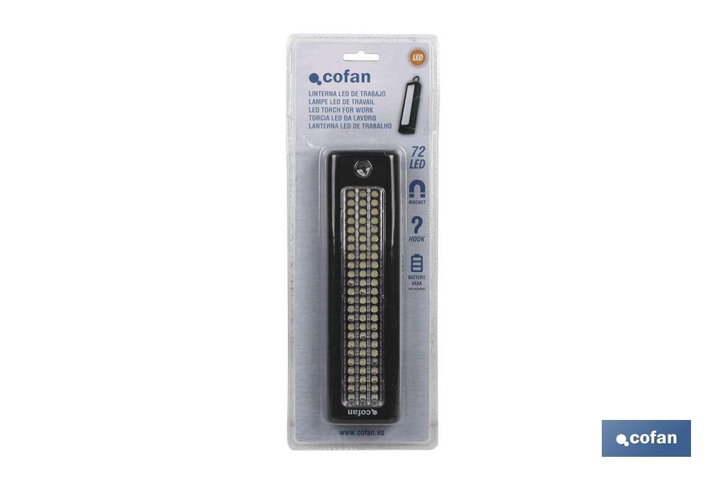 LÁMPARA 72 LED RECTANGULAR IMÁN / GANCHO