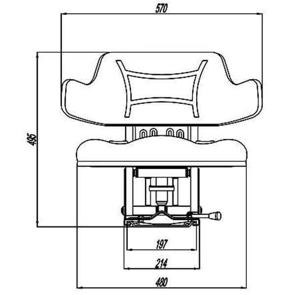 ASIENTO TRACTOR UNIVERSAL PVC NEGRO RM20 105