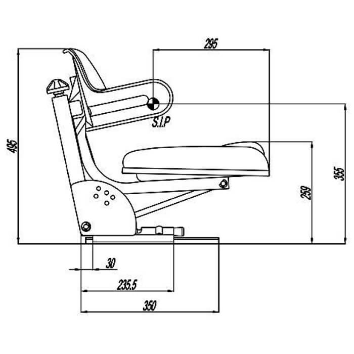 ASIENTO TRACTOR UNIVERSAL PVC NEGRO RM20 105
