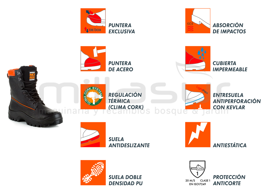 BOTA ANTICORTE MOTOSIERRA NO RISK LOGGER CLASS 1 - T44