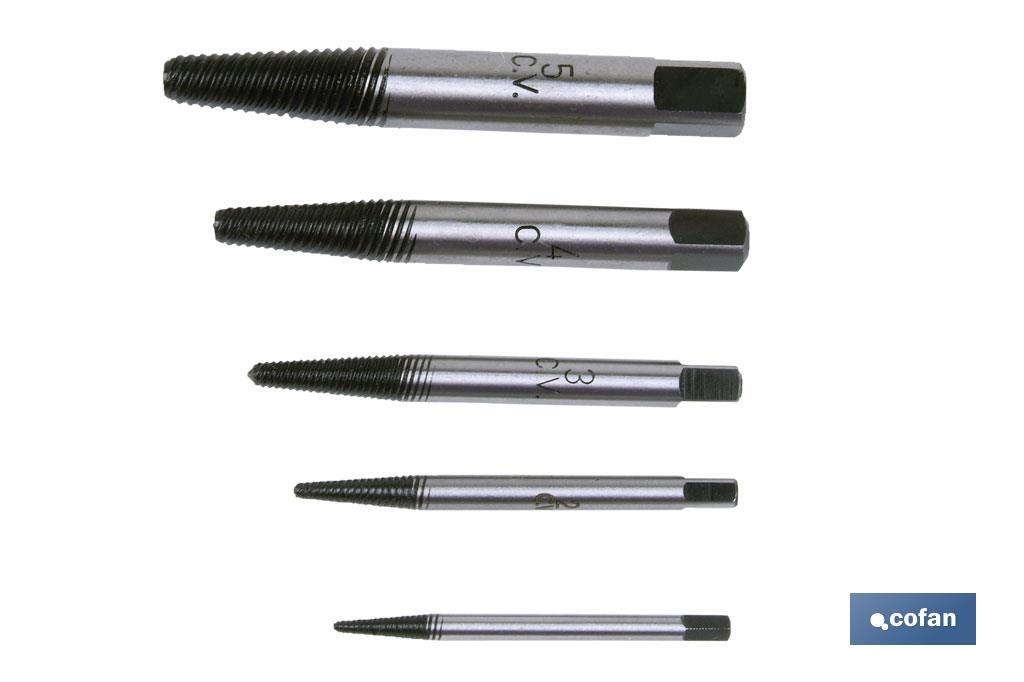 JUEGO DE ESTRACTORES DE TORNILLOS M3-18 (5 pcs)