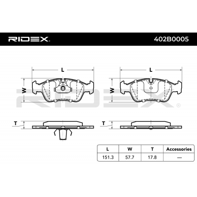 RIDEX JUEGO DE PASTILLAS DE FRENO REF.402B0005