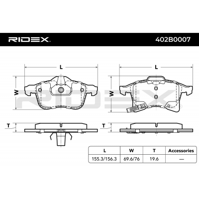 RIDEX JUEGO DE PASTILLAS DE FRENO REF.402B0007