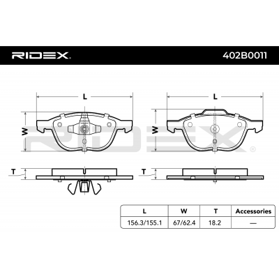 RIDEX JUEGO DE PASTILLAS DE FRENO REF.402B0011