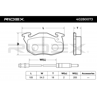 RIDEX JUEGO DE PASTILLAS DE FRENO REF.402B0073
