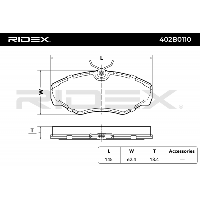 RIDEX JUEGO DE PASTILLAS DE FRENO REF.402B0110