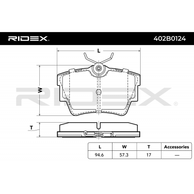 RIDEX JUEGO DE PASTILLAS DE FRENO REF.402B0124