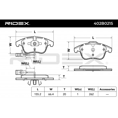 RIDEX JUEGO DE PASTILLAS DE FRENO REF.402B0215