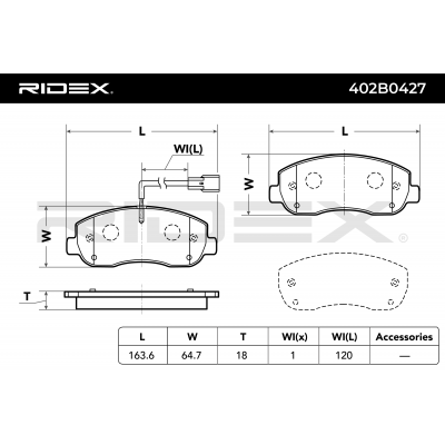 RIDEX JUEGO DE PASTILLAS DE FRENO REF.402B0427