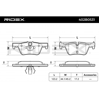RIDEX JUEGO DE PASTILLAS DE FRENO REF.402B0531