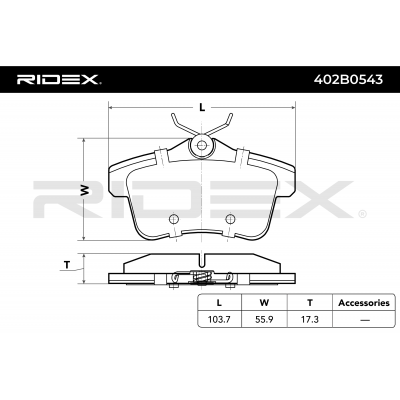RIDEX JUEGO DE PASTILLAS DE FRENO REF.402B0543