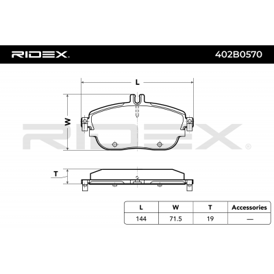 RIDEX JUEGO DE PASTILLAS DE FRENO REF.402B0570