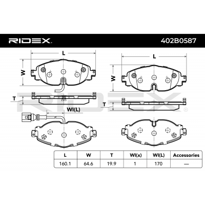 RIDEX JUEGO DE PASTILLAS DE FRENO REF.402B0587