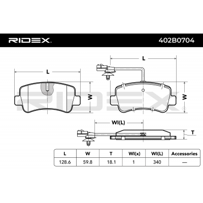 RIDEX JUEGO DE PASTILLAS DE FRENO REF.402B0704