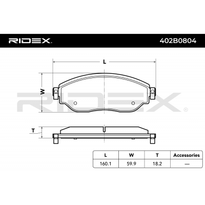 RIDEX JUEGO DE PASTILLAS DE FRENO REF.402B0804