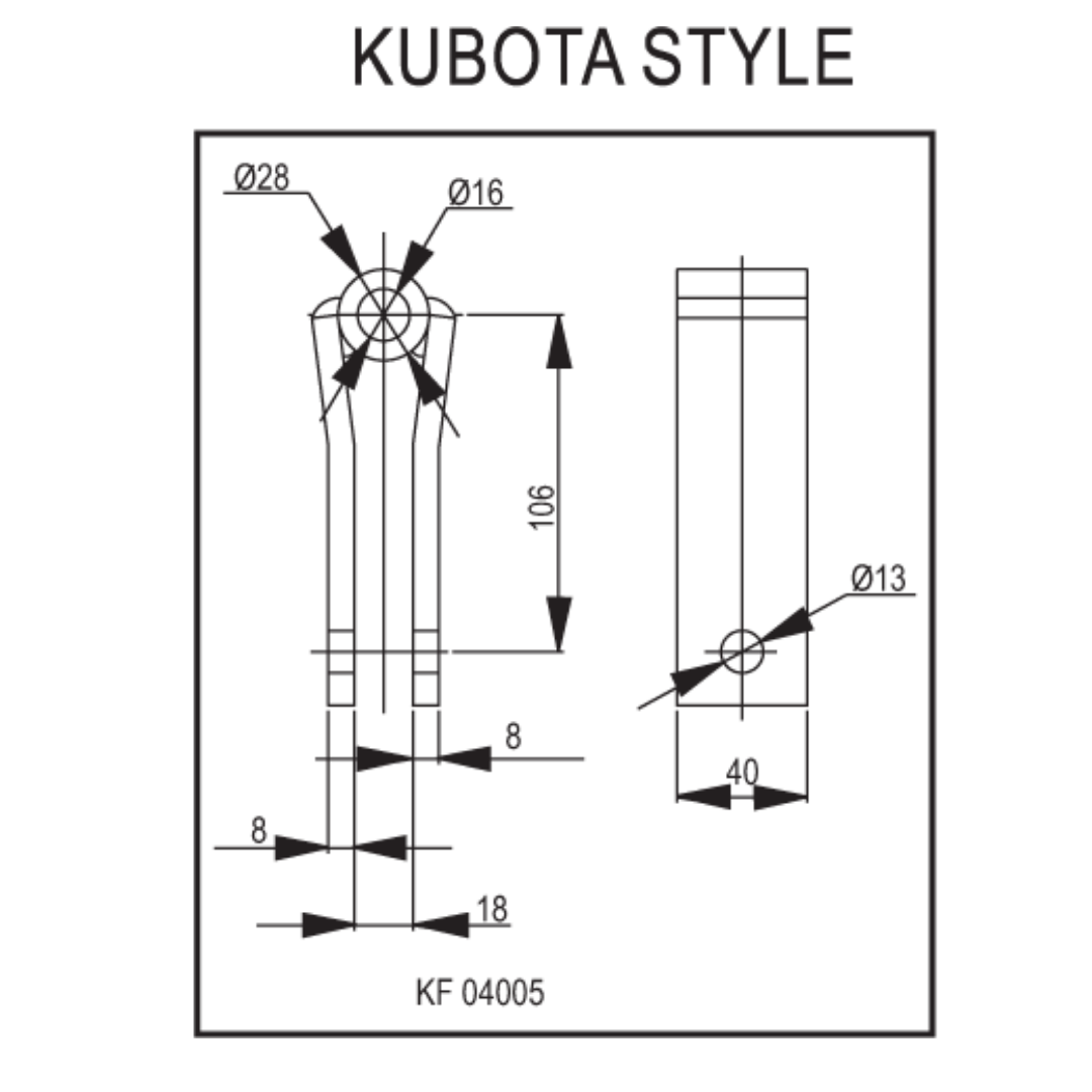 KIT TRIPUNTAL ADAPTABLE A  KUBOTA GEMELA Ã˜13mm