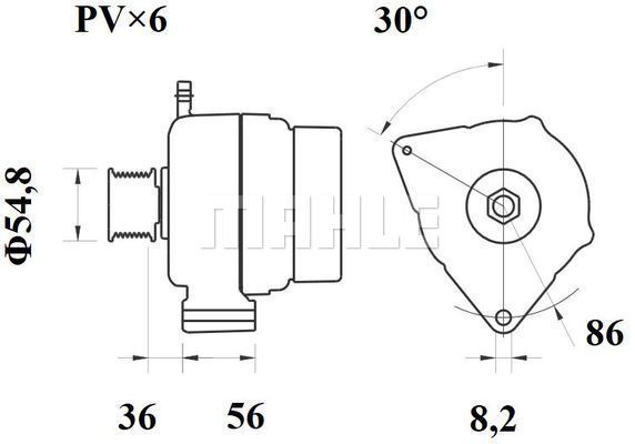 Alternador MAHLE MG186