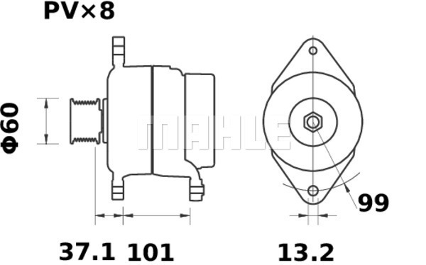 Alternador MAHLE MG225