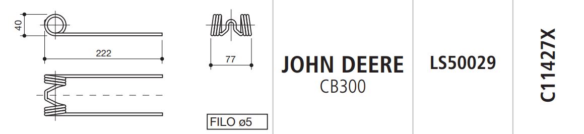 MUELLE EMPACADORA JOHN DEERE CB300 LS50029
