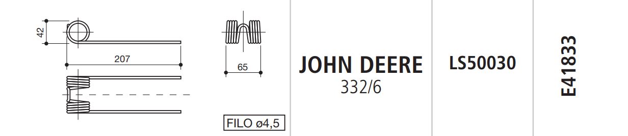 MUELLE EMPACADORA JOHN DEERE 332/6 (TIPO NUEVO) LS50030