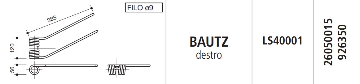 MUELLE RASTRILLO BAUTZ DERECHO LS40001