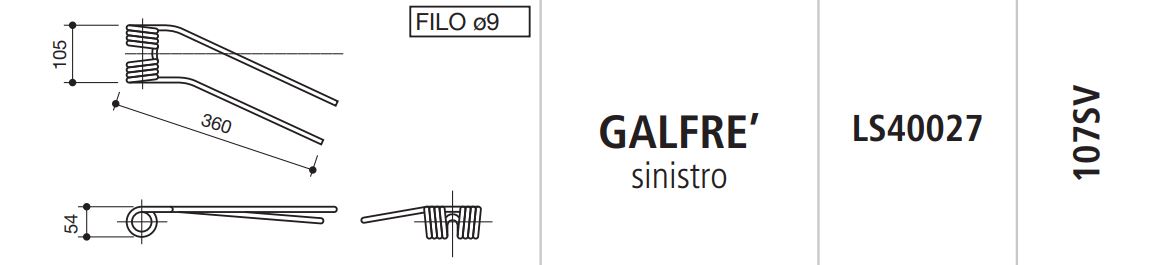 MUELLE RASTRILLO GALFRE IZQUIERDO LS40027