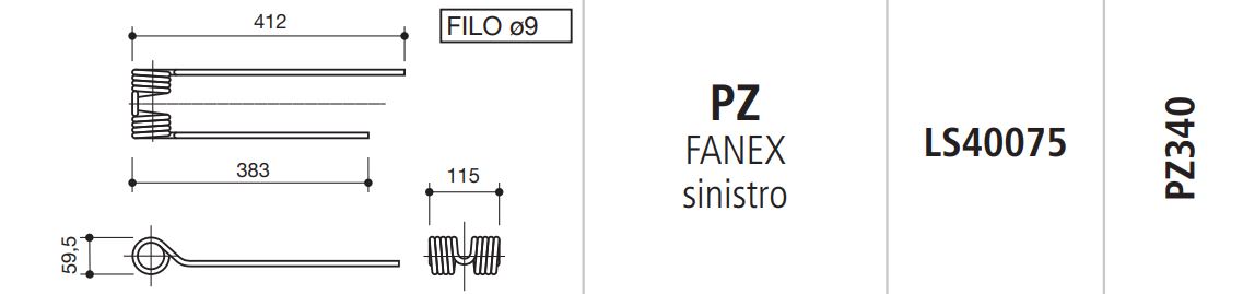 MUELLE RASTRILLO PZ FANEX IZQUIERDO LS40075