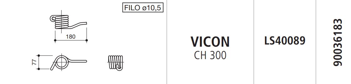 MUELLE RASTRILLO VICON CH300 DERECHO LS40089