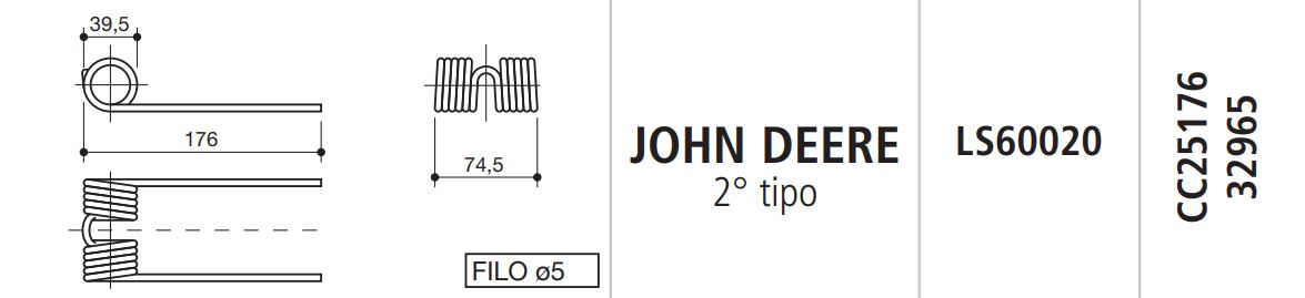 MUELLE ROTOEMPACADORA JOHN DEERE 2º TIPO LS60020