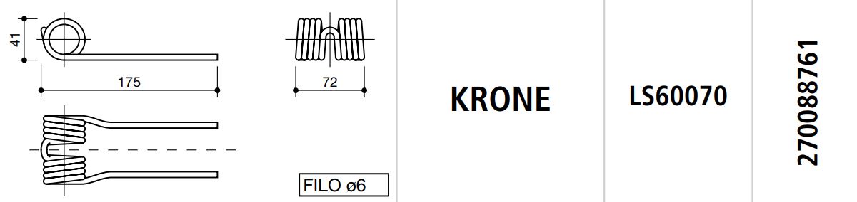 MUELLE ROTOEMPACADORA KRONE LS60070