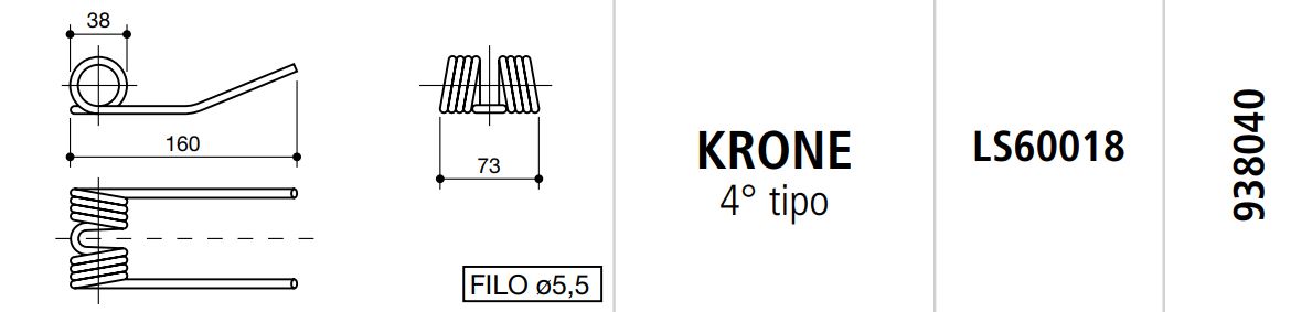 MUELLE ROTOEMPACADORA KRONE 4º TIPO LS60018