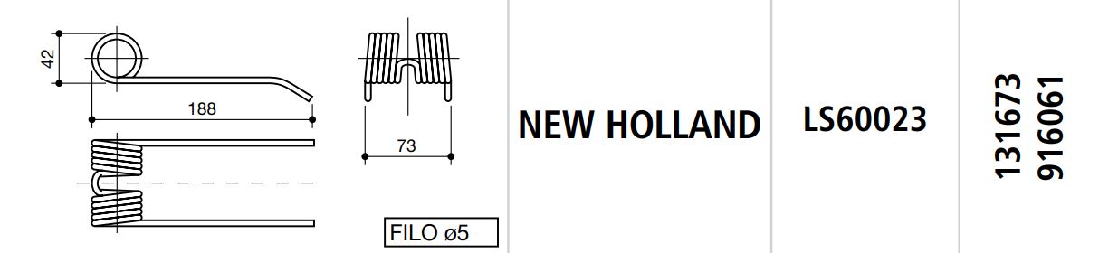 MUELLE ROTOEMPACADORA NEW HOLLAND LS60023