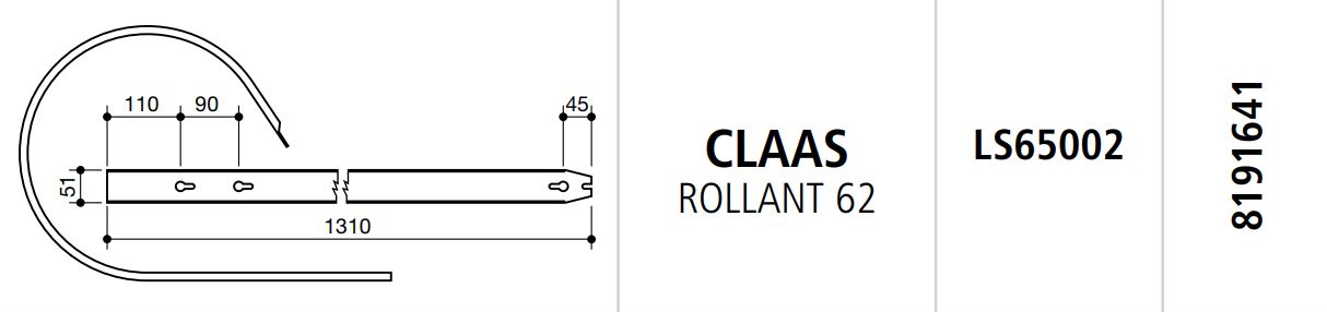 COSTILLA ROTOEMPACADORA CLAAS ROLLANT 62 LS65002