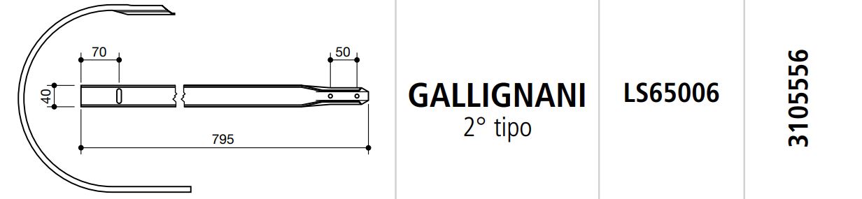 COSTILLA ROTOEMPACADORA GALLIGNANI 2º TIPO LS65006