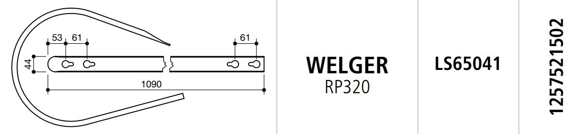 COSTILLA ROTOEMPACADORA WELGER RP320 LS65041