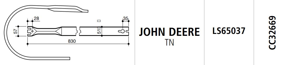 COSTILLA ROTOEMPACADORA JOHN DEERE LS65037
