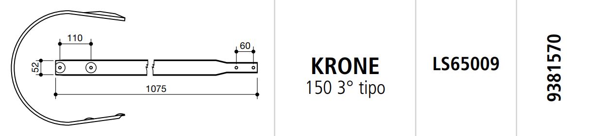 COSTILLAS ROTOEMPACADORA KRONE 150 3º TIPO LS65009