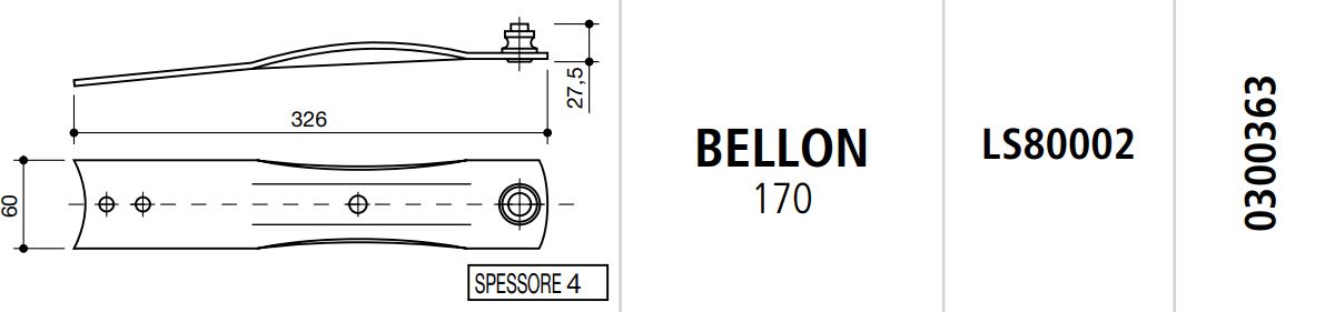 SOPORTE CUCHILLAS SEGADORA ROTATIVA BELLON 170 LS80002