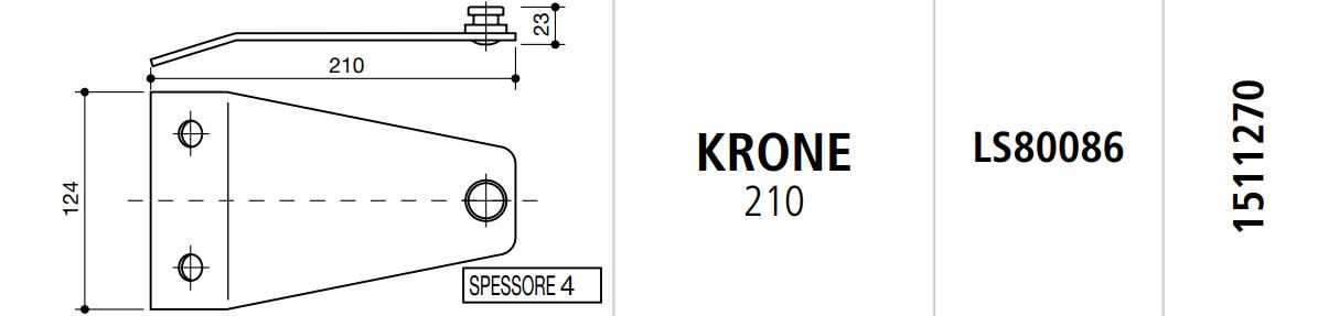 SOPORTE CUCHILLAS ROTATIVA KRONE 210 LS80086