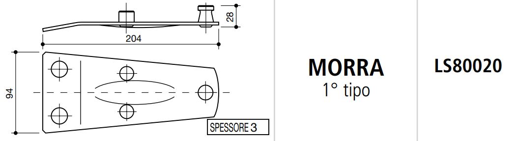SOPORTE CUCHILLAS ROTATIVA MORRA 1º TIPO LS80020