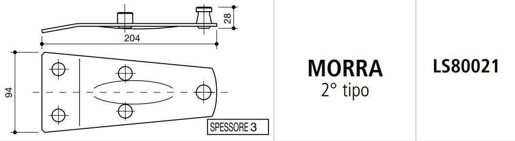SOPORTE CUCHILLAS SEGADORA ROTATIVA MORRA 2º TIPO LS80021