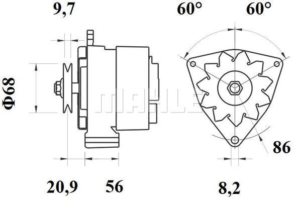 Alternador MAHLE MG245 ADAPT. A DEUTZ