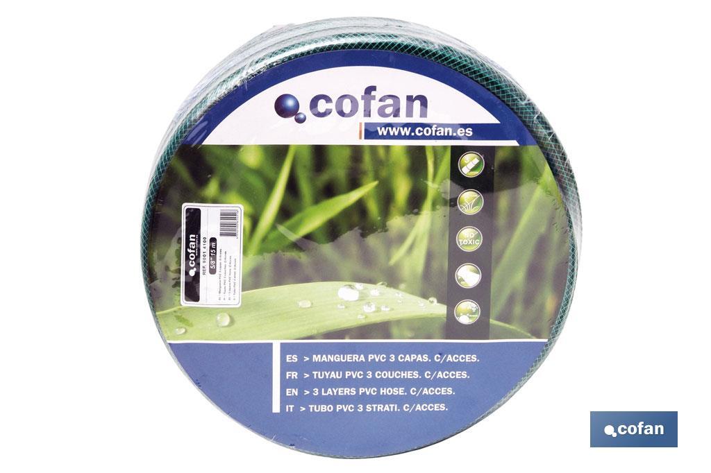 Manguera PVC 3 capas con accesorios 5/8&quot; 15M