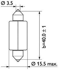 LAMPARA PHILIPS  13850CP FESTOON T15X43 24V 15W SV8