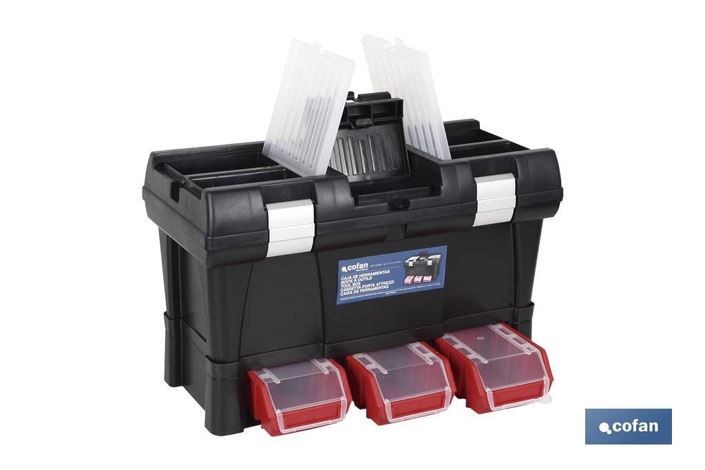 Caja de herramientas de plástico 20&quot; modelo semi profesional con sistema modular