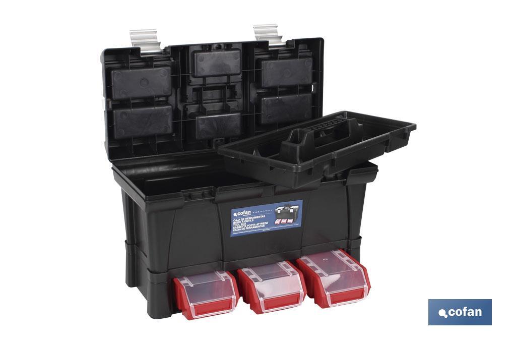 Caja de herramientas de plástico 20&quot; modelo semi profesional con sistema modular