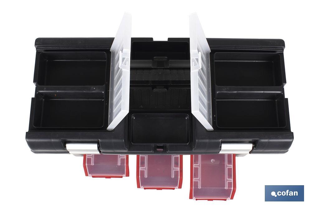 Caja de herramientas de plástico 20&quot; modelo semi profesional con sistema modular