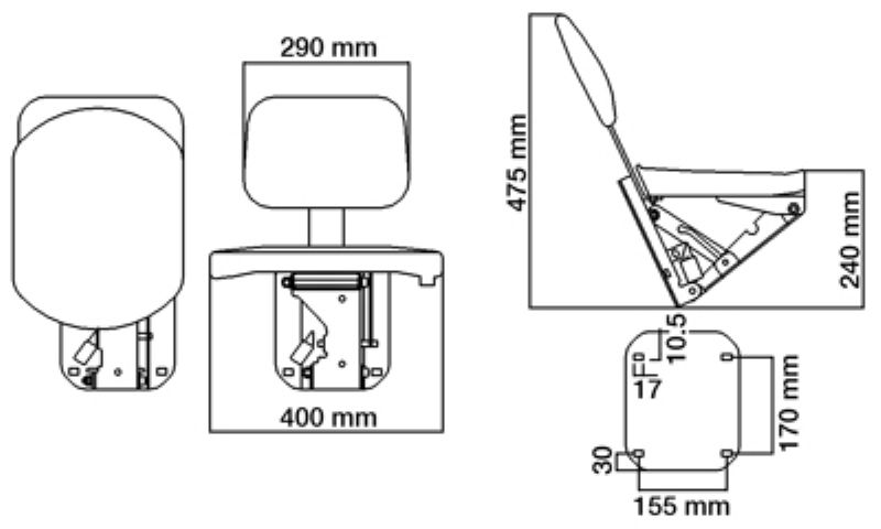 ASIENTO ACOMPAÑANTE - COPILOTO Adaptable a JOHN DEERE  Series 6000/7000