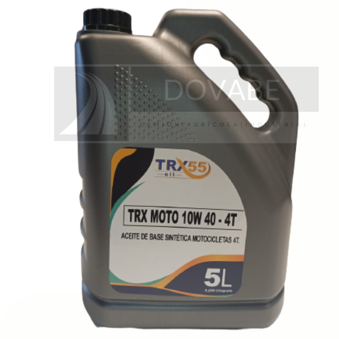 ACEITE MOTOR TRX-55 MOTOCICLETA 10W40 BASE SINTÉTICA 4 Tiempos 5L.